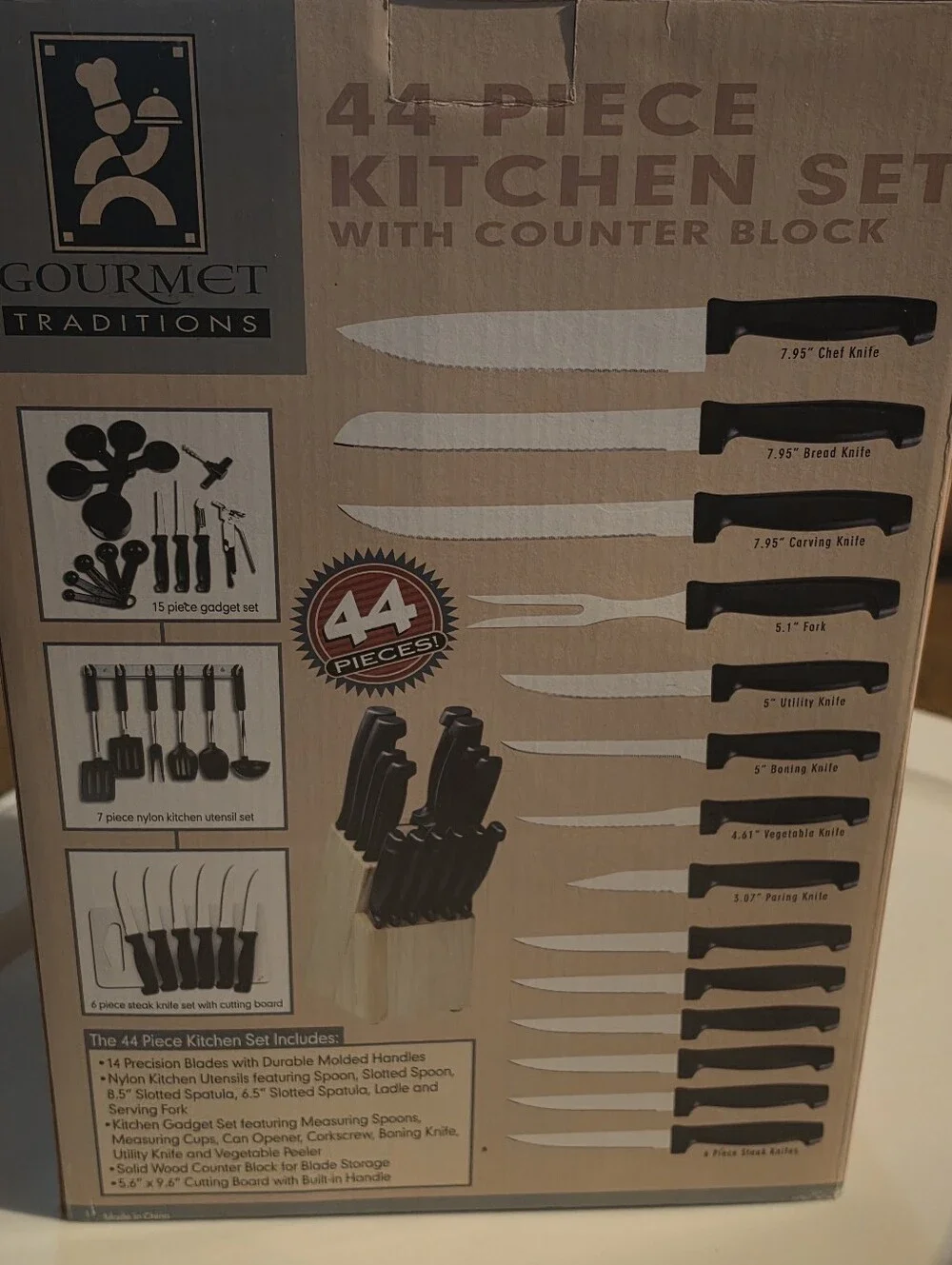 Gourmet Traditions 44 Piece Cutlery Knife Set - New in Box
